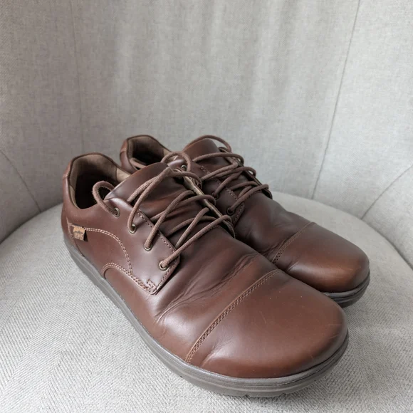 Men's Lems Nine2Five Brown Leather Barefoot Dress Shoes Size 12 - Picture 3 of 6